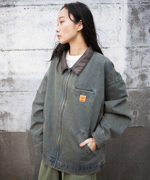 デニム淡加工　モデル:161cm L着用