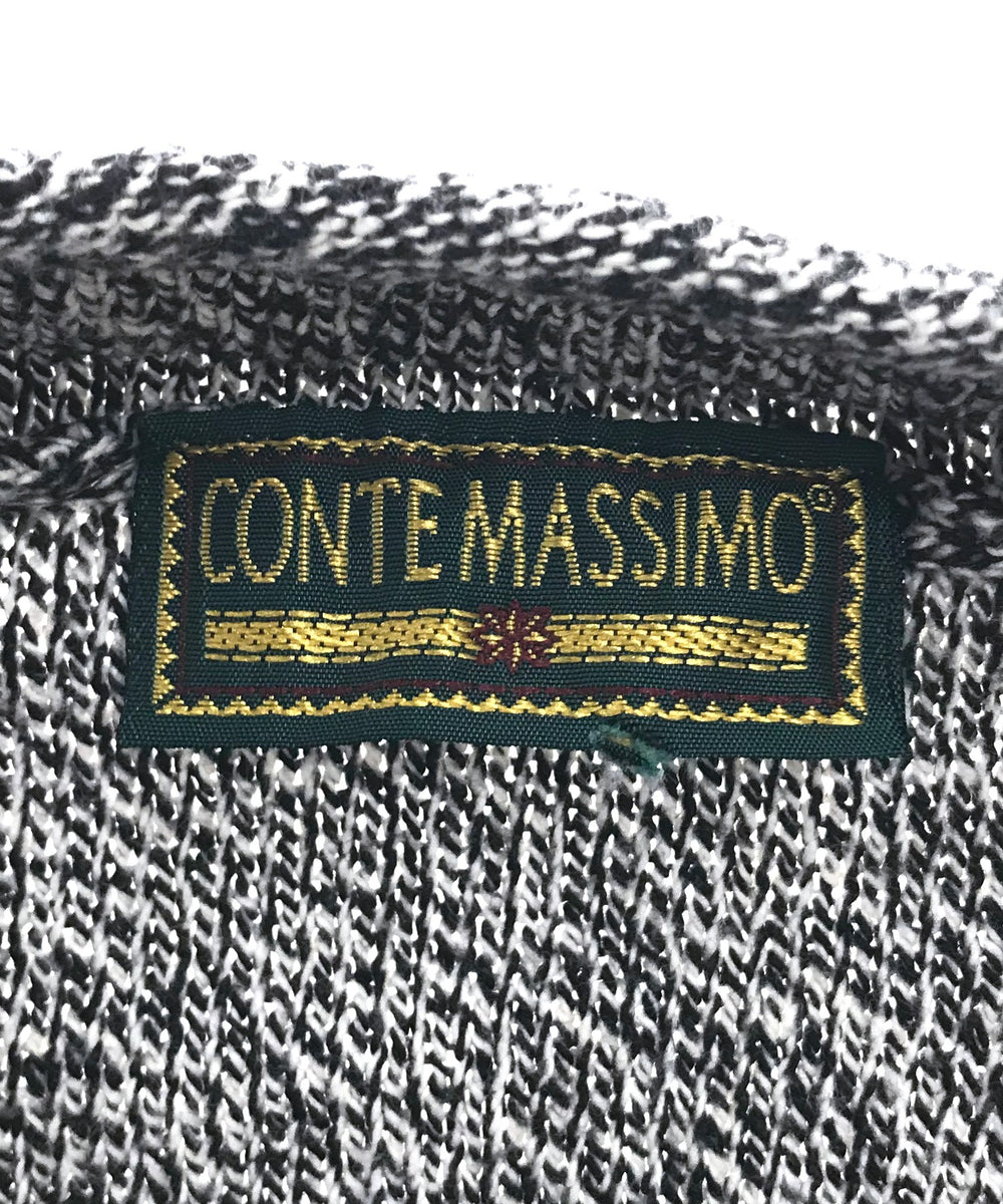 CONTE MASSIMO Vネック 総柄ニット