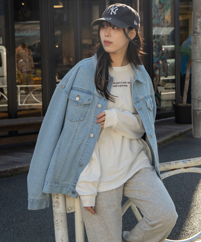 デニム淡色 モデル：161cm L着用